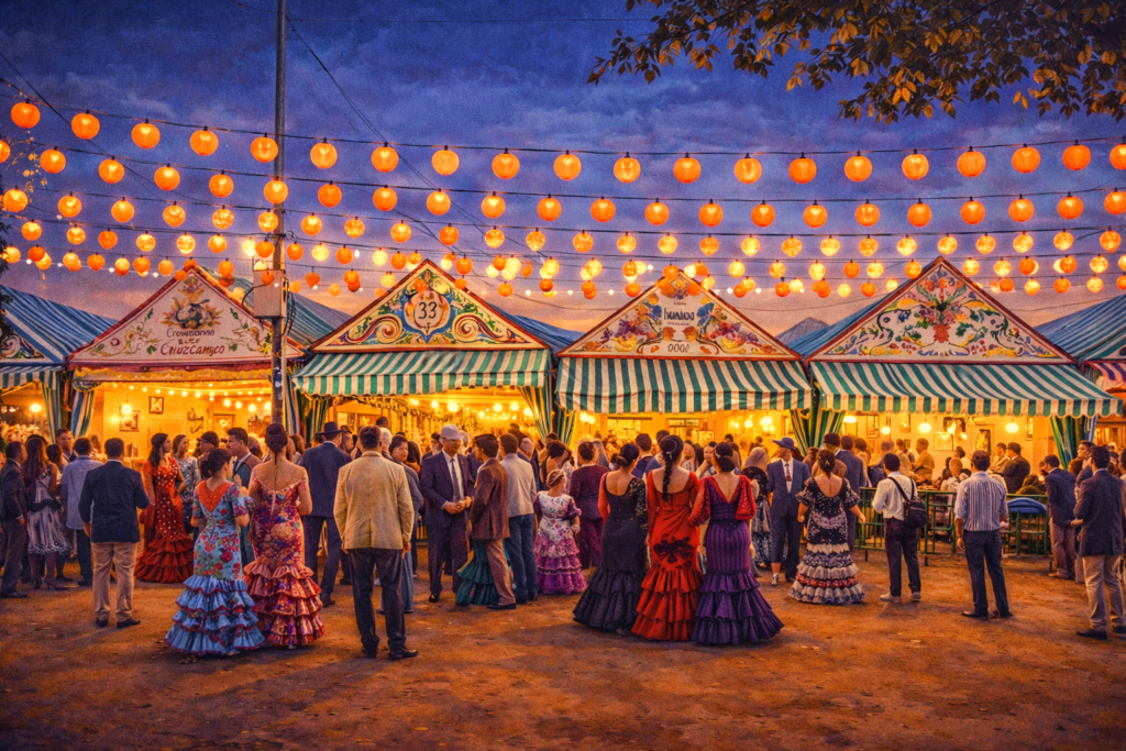 Imagen de casetas de feria de abril de Sevilla